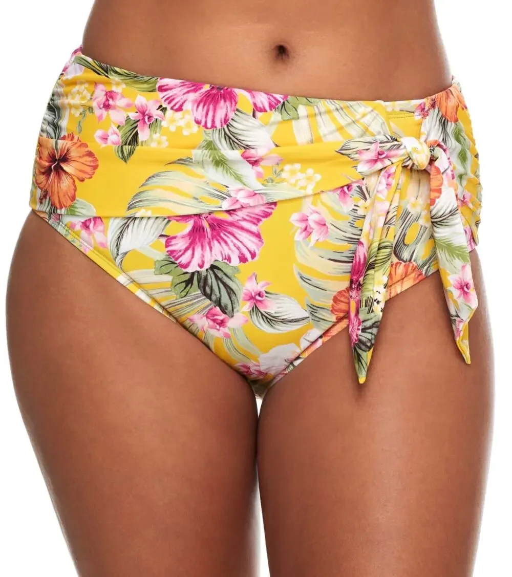 Bleu Rod Beattie Paradiso High Waist Draped Side Tie Bikini Bottom 10 NWT